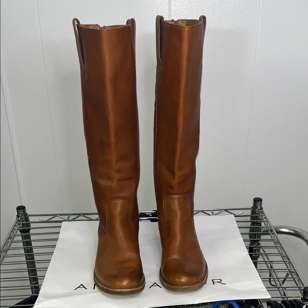 Sofft Cognac Leather Over-The-Knee Boots